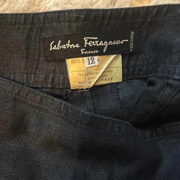 Vintage Salvatore Ferragamo Linen Pants Size 12 - Picture 5 of 5